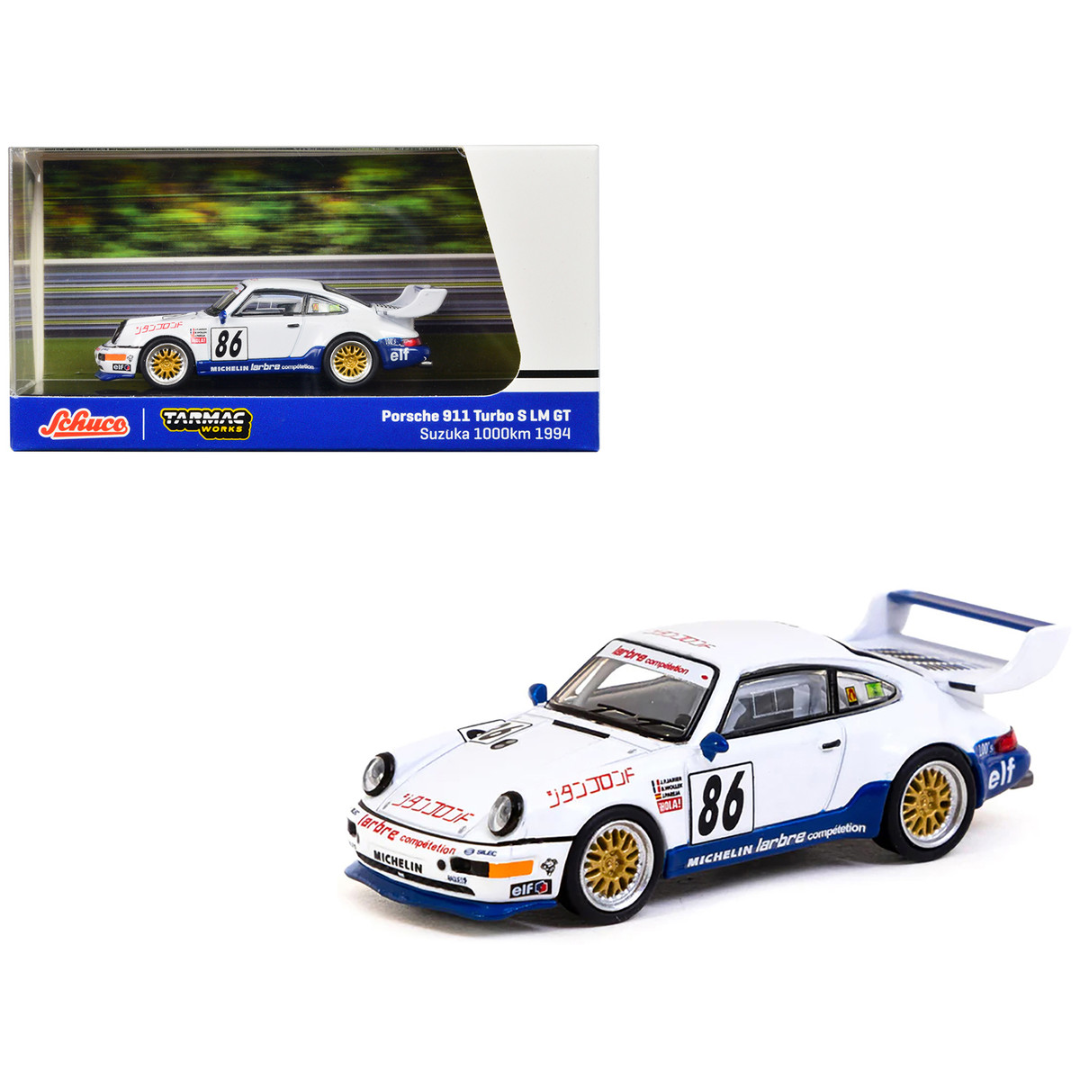 porsche-911-turbo-s-lm-gt-86-jean-pierre-jarier-bob-wollek-jesus-pareja-larbre-competition-winner-suzuka-1000km-1994-collab64-series-1-64-diecast-model-car-by-schuco-tarmac-works-classic-auto-store-online