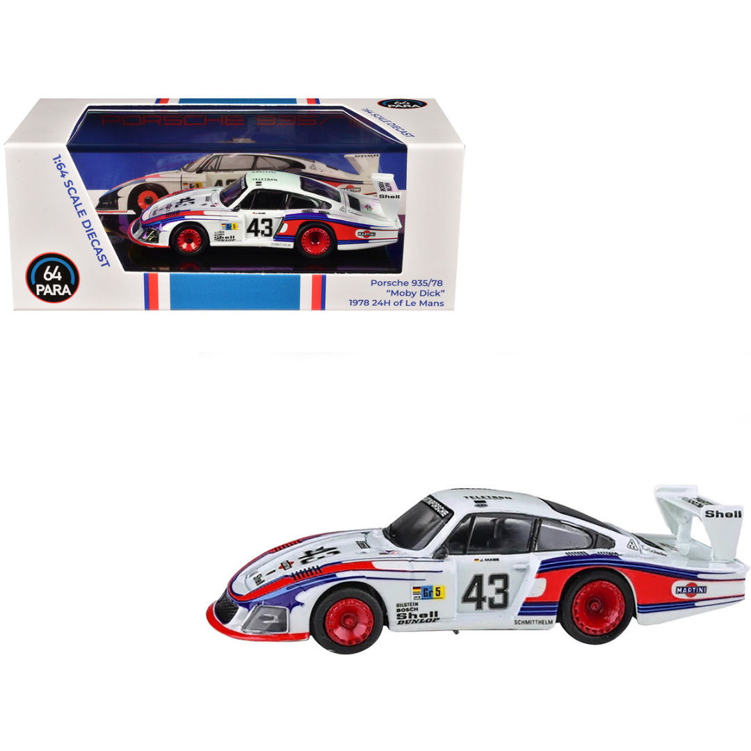 Porsche 935/78 "Moby Dick" #43 Rolf Stommelen - Manfred Schurti "Martini Racing Porsche System" "24 Hours of Le Mans" (1978) 1/64 Diecast Model Car