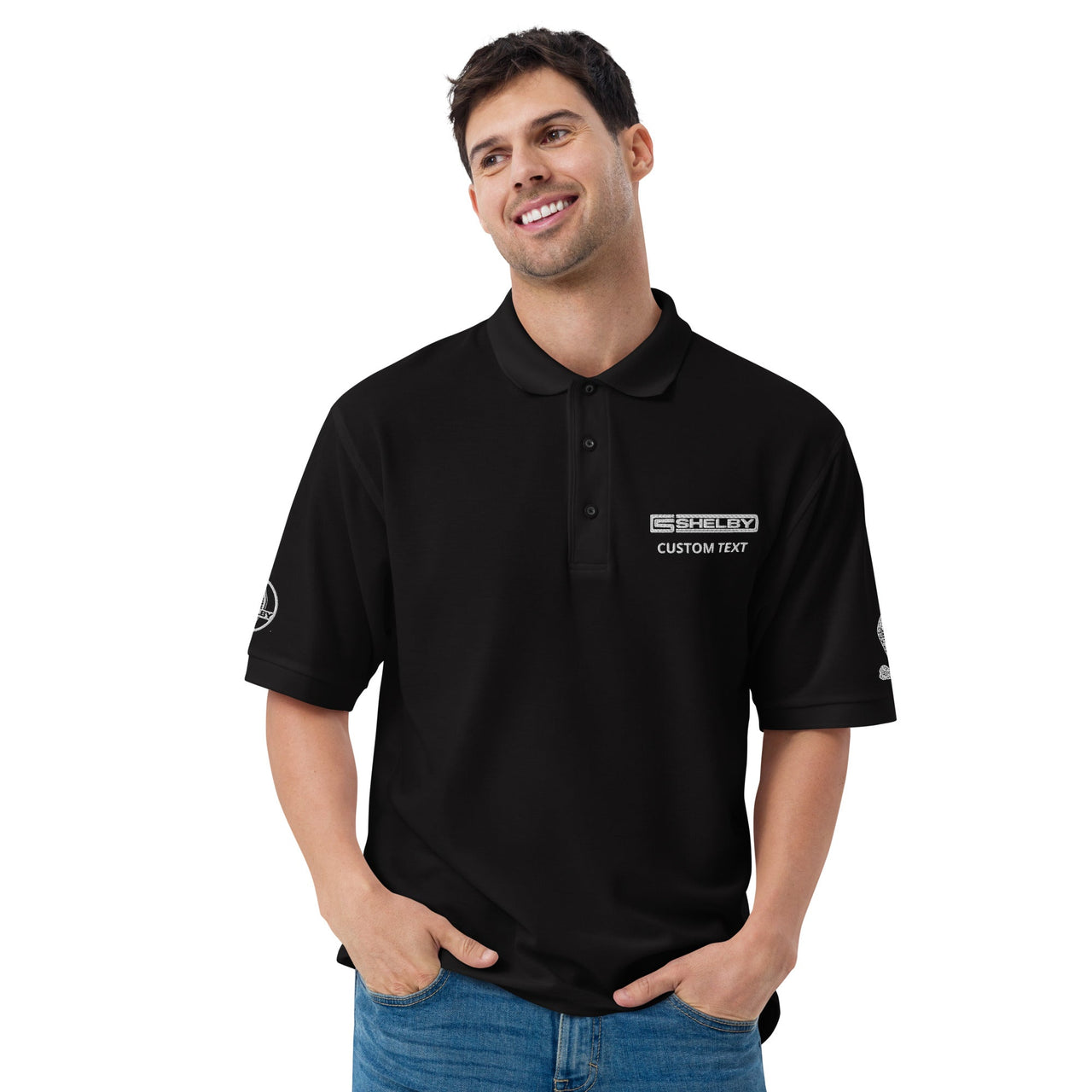 Personalized Carroll Shelby Men's Premium Embroidered Short Sleeve Polo Shirt