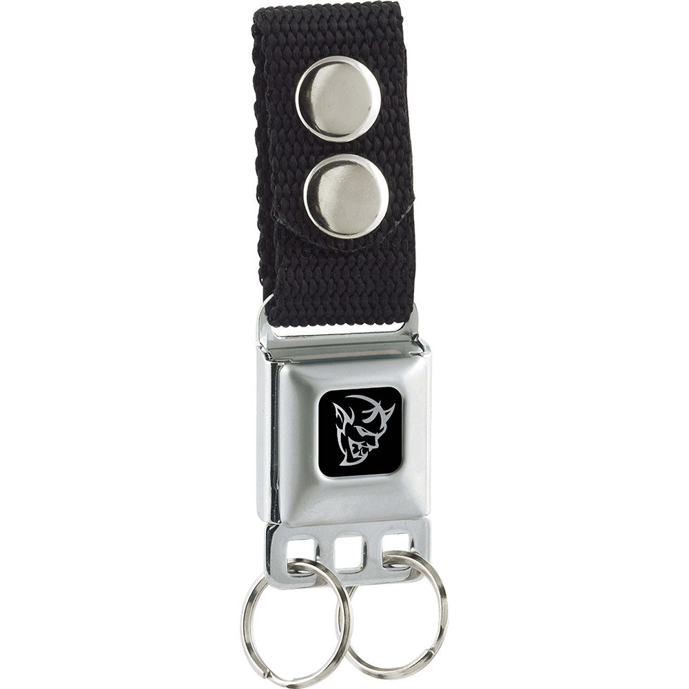 Keychain - Dodge Demon Icon Black Silver - Black