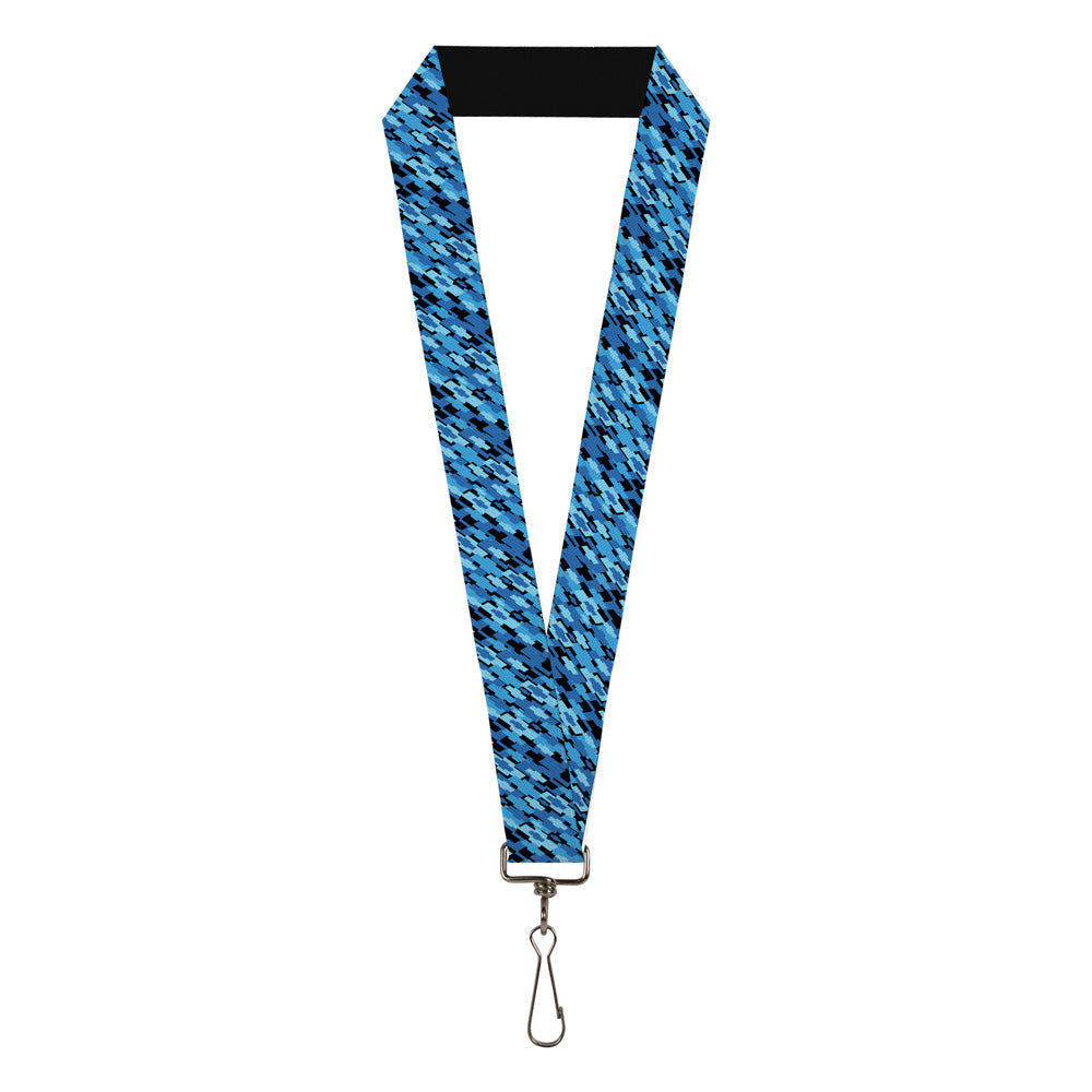 Diagonal Retro Chevy Bowtie Stacked Black & Blues Lanyard - 1.0"