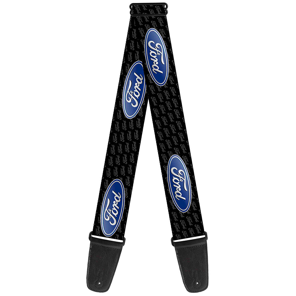 Ford Oval With Ford Script Guitar Strap