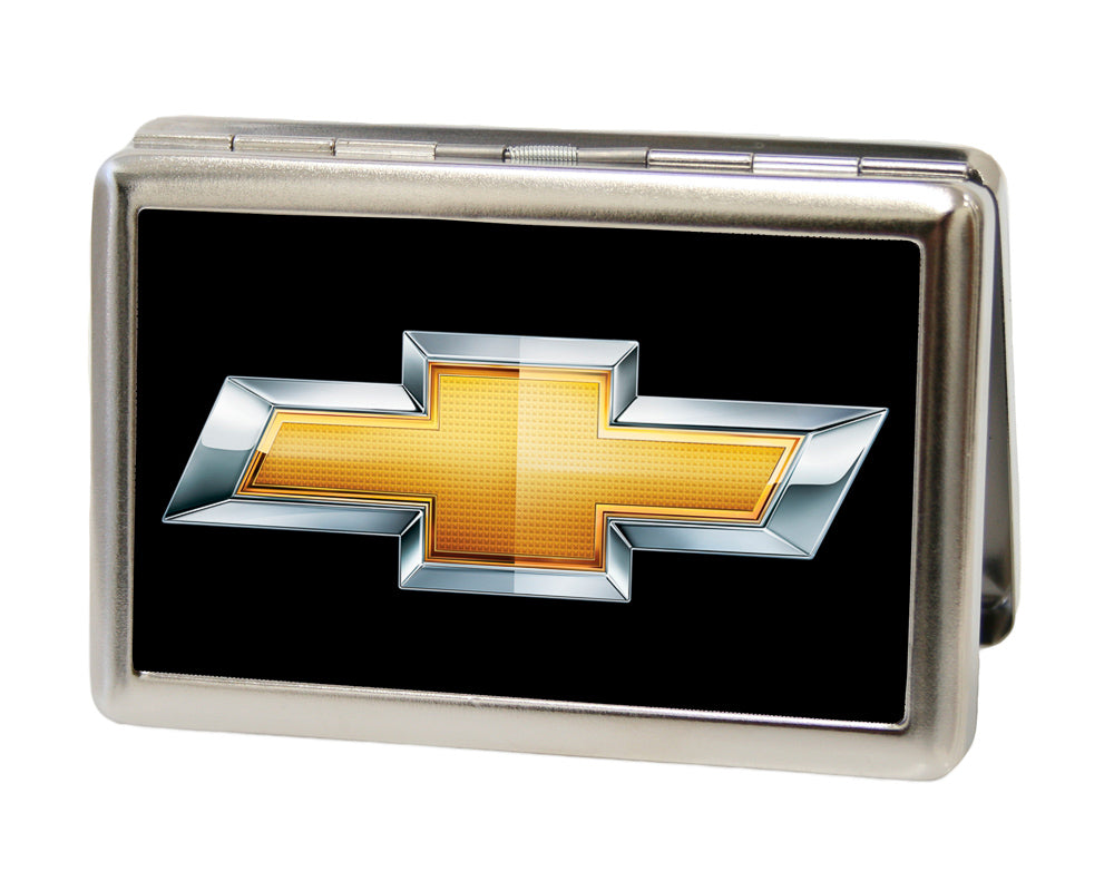 Chevrolet Bowtie Logo FCG Black & Gold Business Card Holder - Large