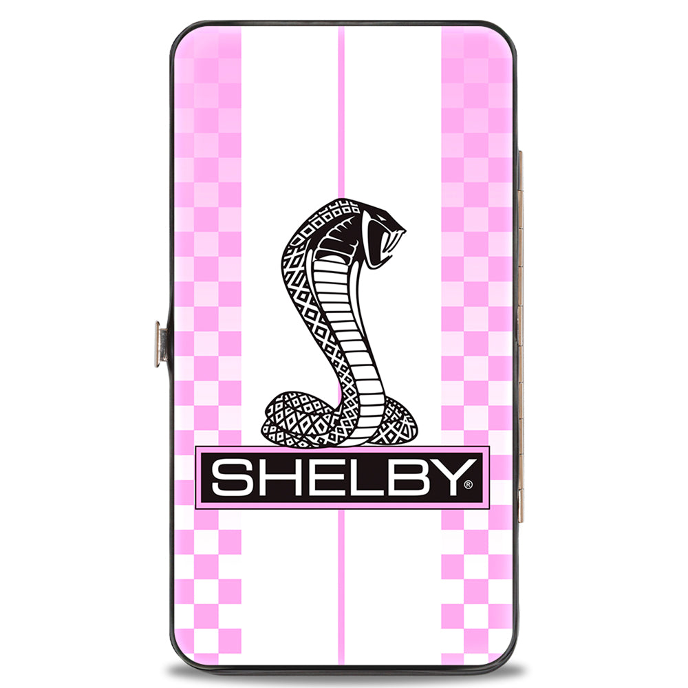 Shelby Cobra Tiffany Box Checkered Stripes Pink Hinged Wallet