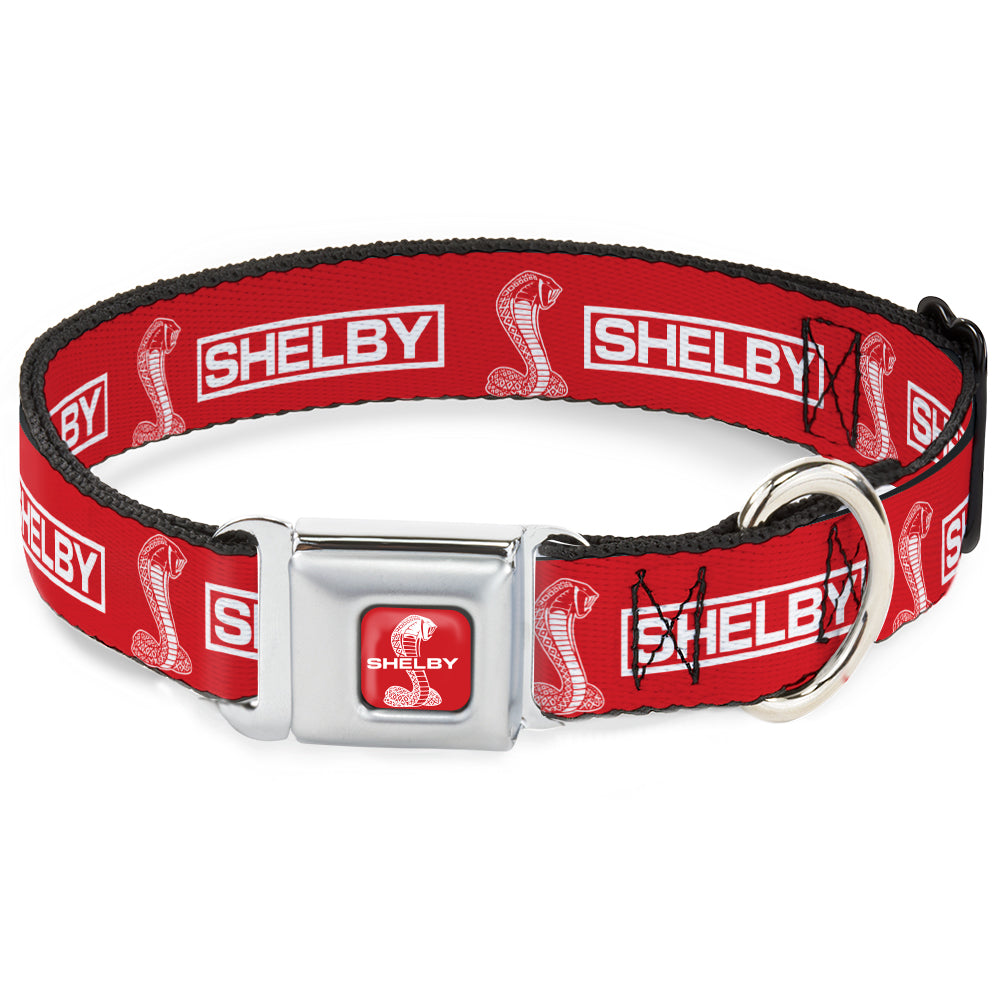 Shelby Super Snake Cobra Red & White Seatbelt Buckle Collar