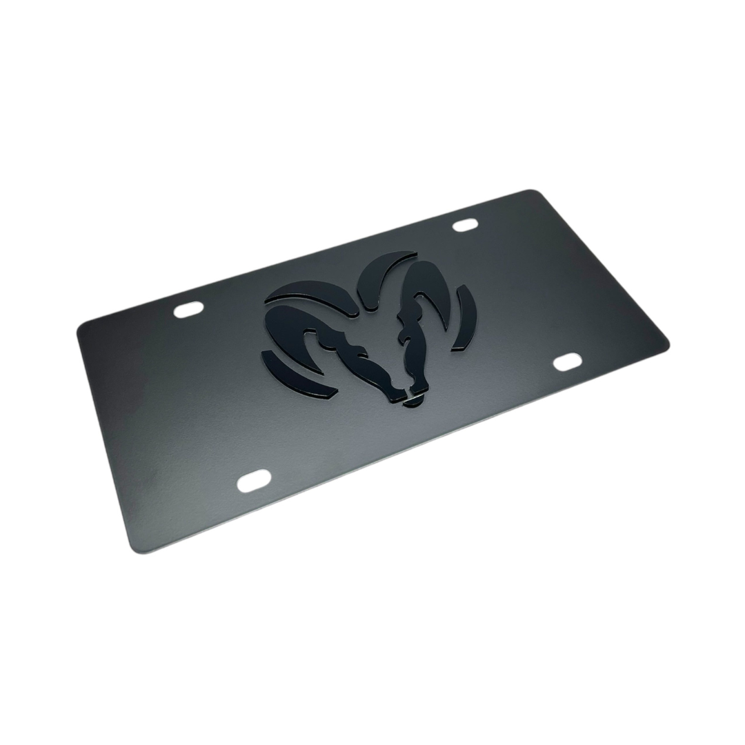 RAM Blacked Out Carbon Steel License Plate