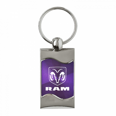 Ram Rectangular Wave Key Fob in Purple