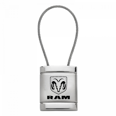 Ram Satin-Chrome Cable Key Fob - Silver