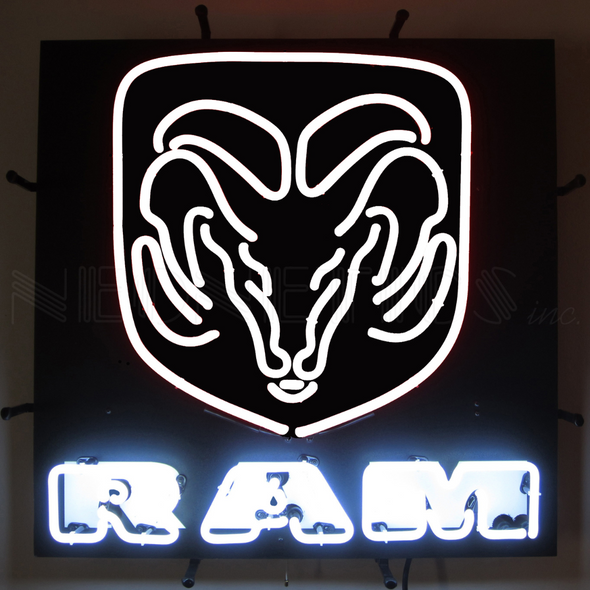 ram-white-neon-sign-with-backing-5ramwh-classic-auto-store-online
