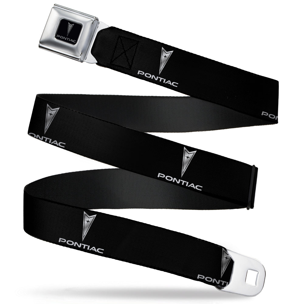 Pontiac Black & Silver Logo Seatbelt Belt