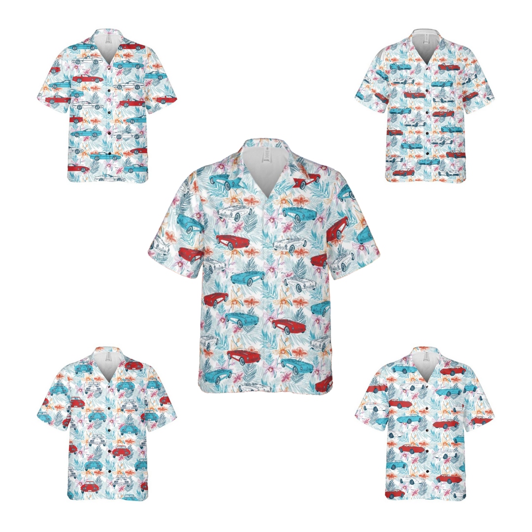 Corvette Men's Red White & Blue Hawaiian Shirt