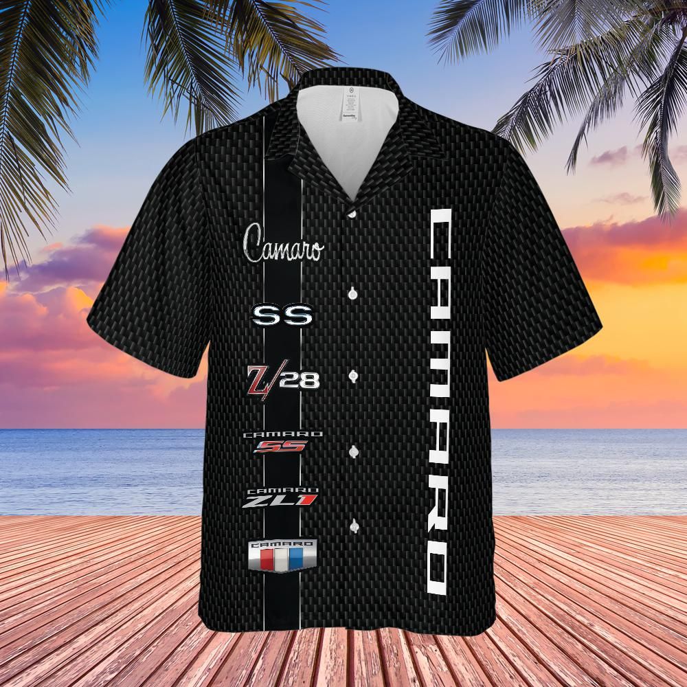 Camaro Americana 2-Pack – Stars & Stripes Carbon Flag & Vertical Logos Hawaiian Shirts