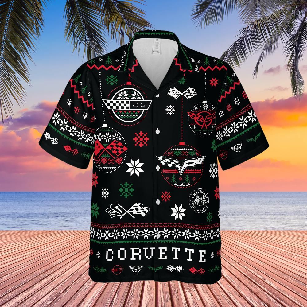 Corvette Generations Ugly Christmas Hawaiian Shirt