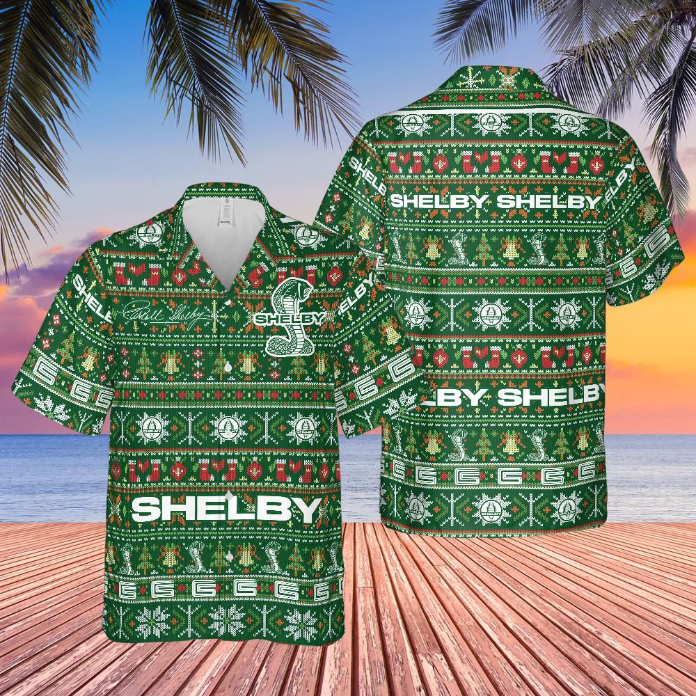 Carroll Shelby Ugly Christmas Green Hawaiian Shirt