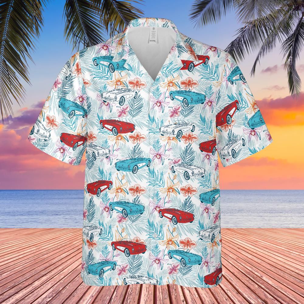 C1 Corvette Men's Multicolor Hawaiian Shirt