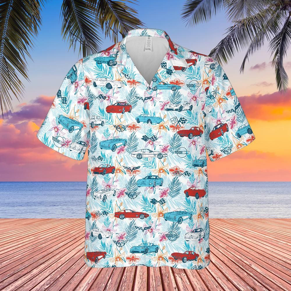 Corvette Generations Hawaiian Shirt for Men - Multicolor