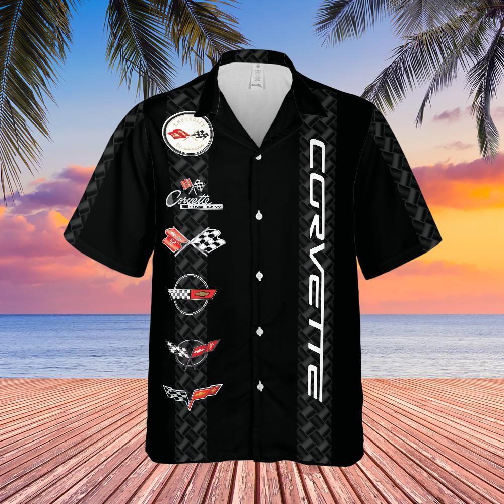 Corvette Generations Hawaiian Shirt - Midnight Black