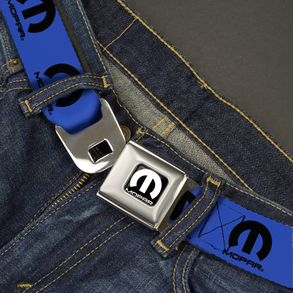 Mopar Logo Blue Seatbelt Belt