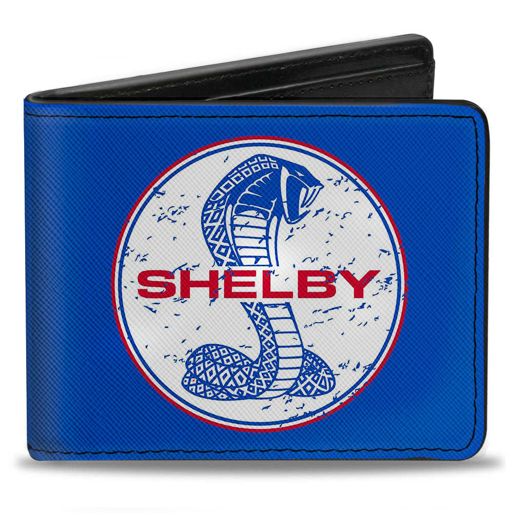 Shelby Cobra Tiffany Split Weathered Blue Bi-Fold Wallet