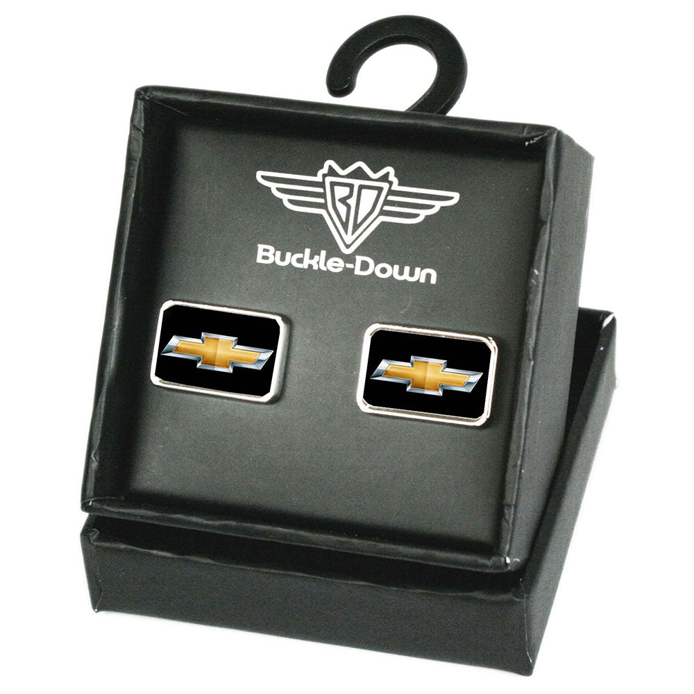 Chevrolet Bowtie Logo Black & Sliver Cufflink Set