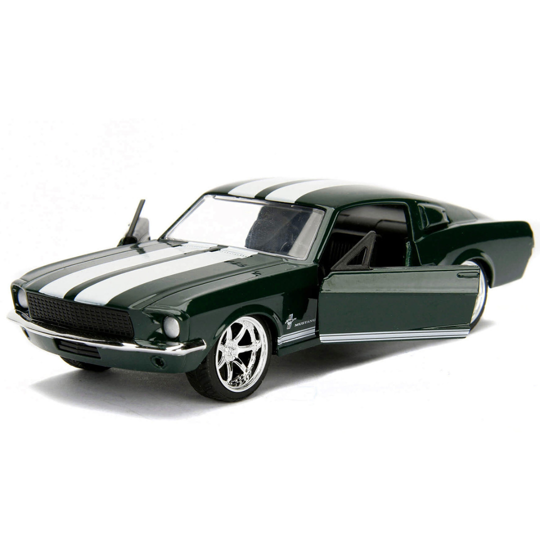 Sean's Ford Mustang Dark Green with White Stripes "Fast & Furious" Movie 1/32 Diecast Model Car