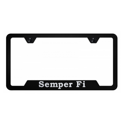 Semper Fi Cut-Out Frame - Laser Etched Black