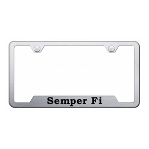 Semper Fi Cut-Out Frame - Laser Etched Brushed