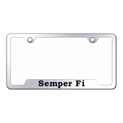 Semper Fi Cut-Out Frame - Laser Etched Mirrored