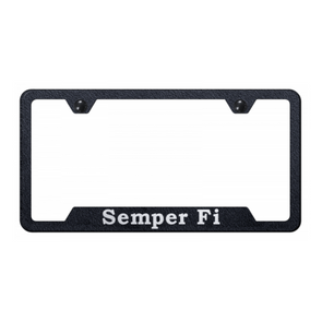Semper Fi Cut-Out Frame - Laser Etched Rugged Black