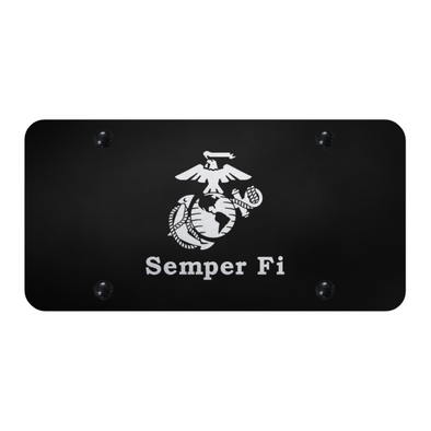 Semper Fi License Plate - Laser Etched Black