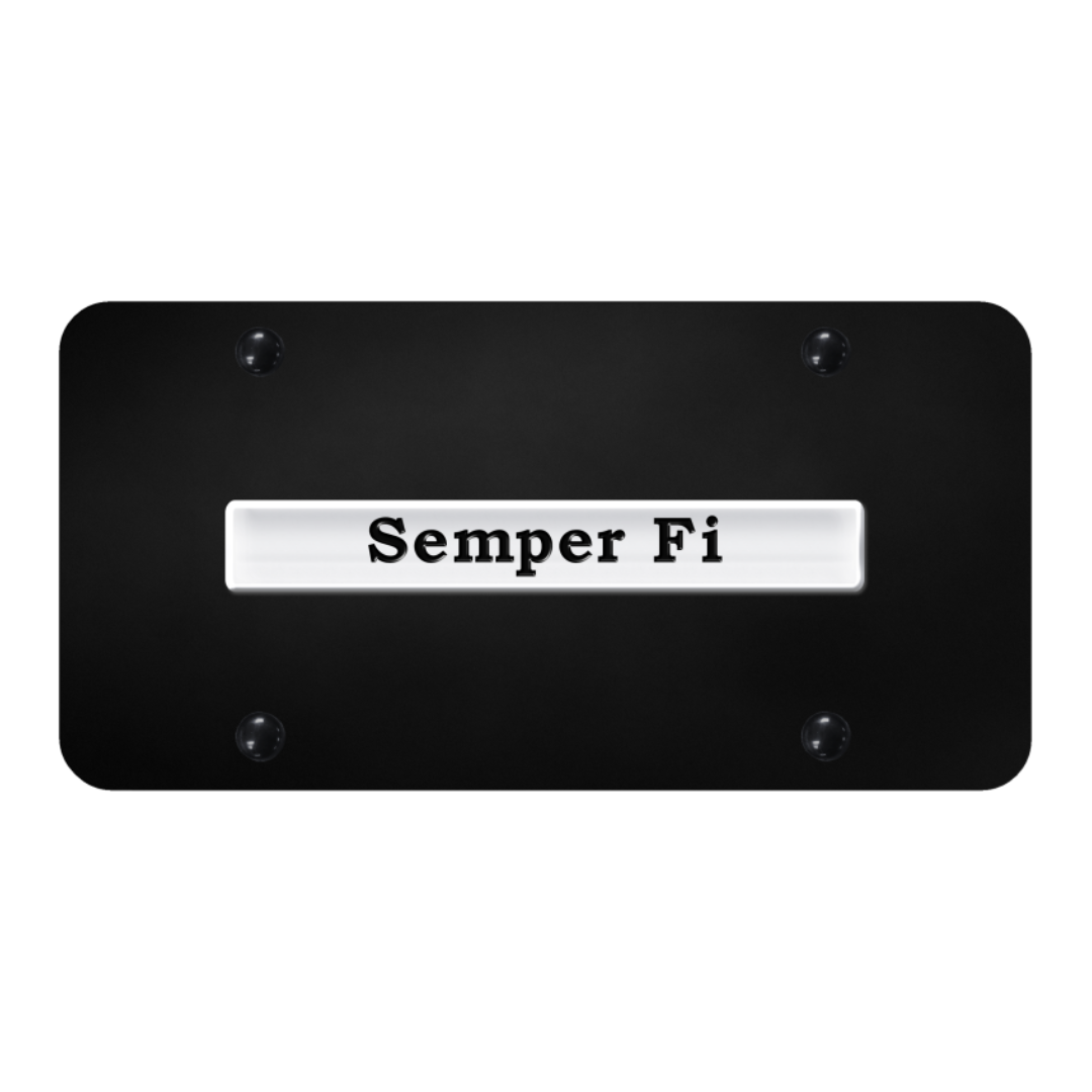 semper-fi-name-license-plate-chrome-on-black