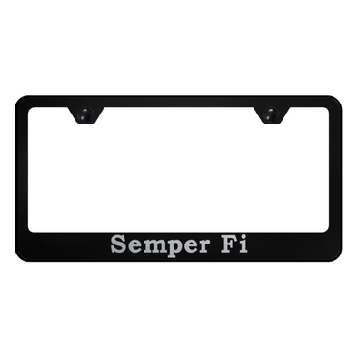 semper-fi-stainless-steel-frame-laser-etched-black-40734-classic-auto-store-online