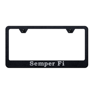 Semper Fi Stainless Steel Frame - Laser Etched Rugged Black