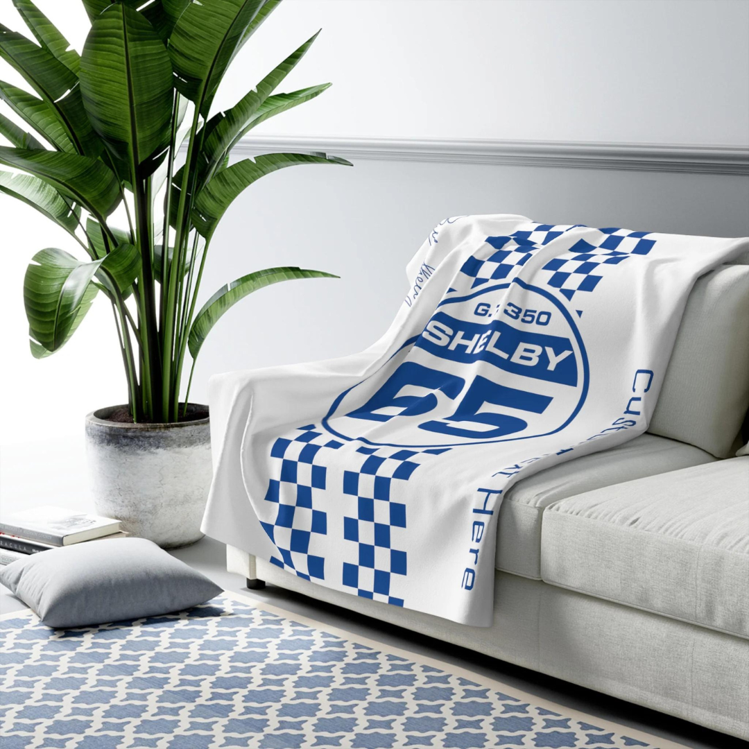 carroll-shelby-65-racing-checkers-personalized-decorative-white-and-blue-sherpa-blanket