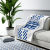 carroll-shelby-65-racing-checkers-decorative-white-and-blue-sherpa-blanket