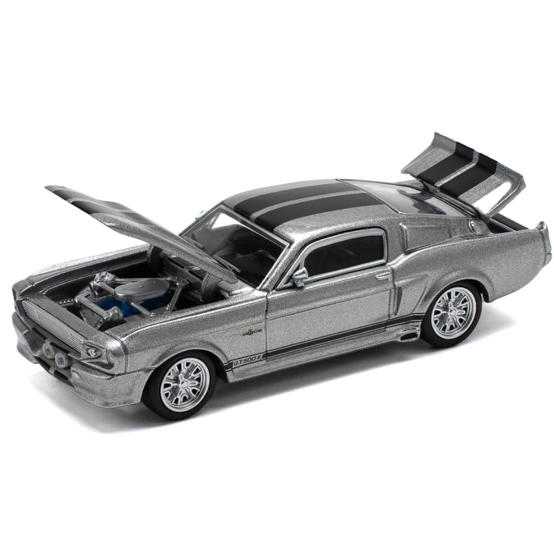 Shelby Mustang GT500 Gray Metallic with Black Stripes 1/64 Diecast Model Car