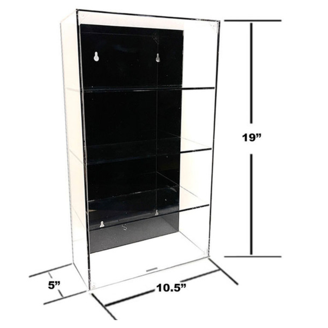 showcase-4-car-display-case-wall-mount-with-black-back-panel-mijo-exclusives-for-1-24-1-25-scale-models