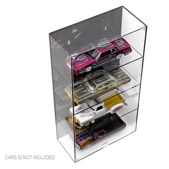 showcase-4-car-display-case-wall-mount-with-black-back-panel-mijo-exclusives-for-1-24-1-25-scale-models