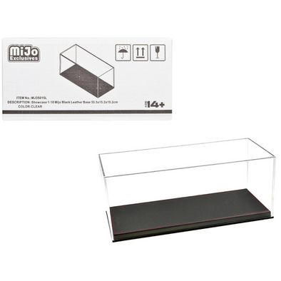 Showcase Acrylic Display Case with Black Synthetic Leather Base "Mijo Exclusives" for 1/18 Scale Models