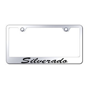 Silverado Script Stainless Steel Frame - Etched Mirrored