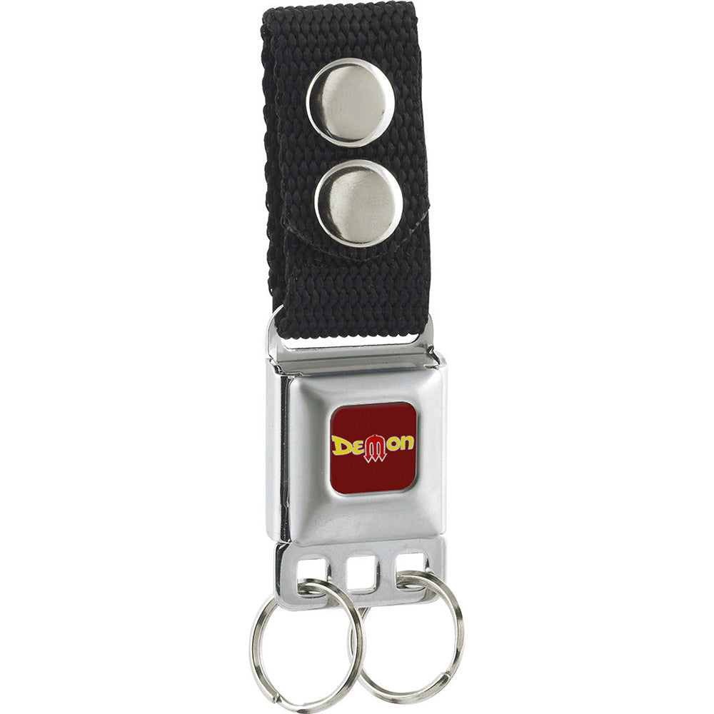 Vintage Dodge Demon Logo Burgundy & Yellow Keychain