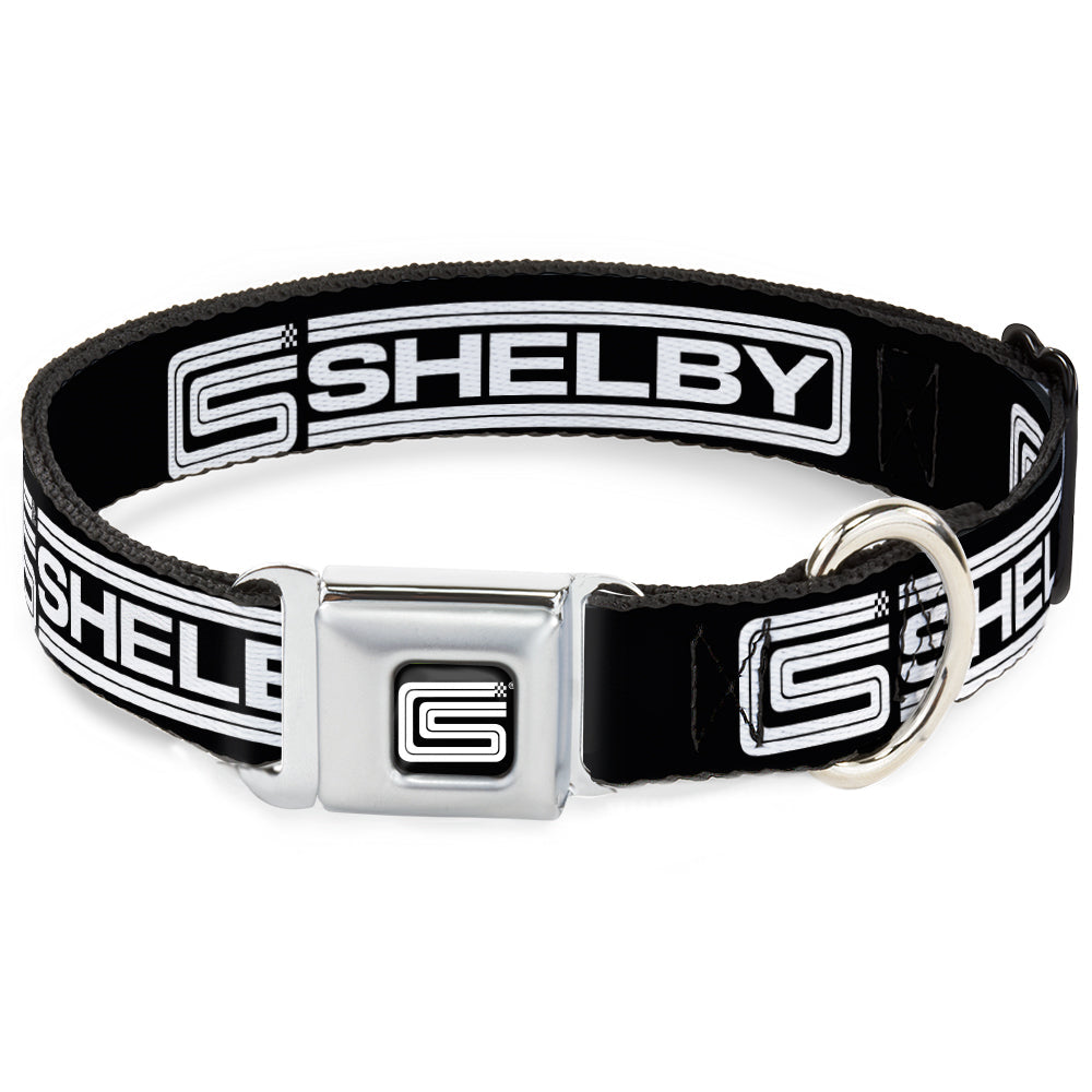 Carroll Shelby CS Racing Logo Black & White Seatbelt Buckle Collar