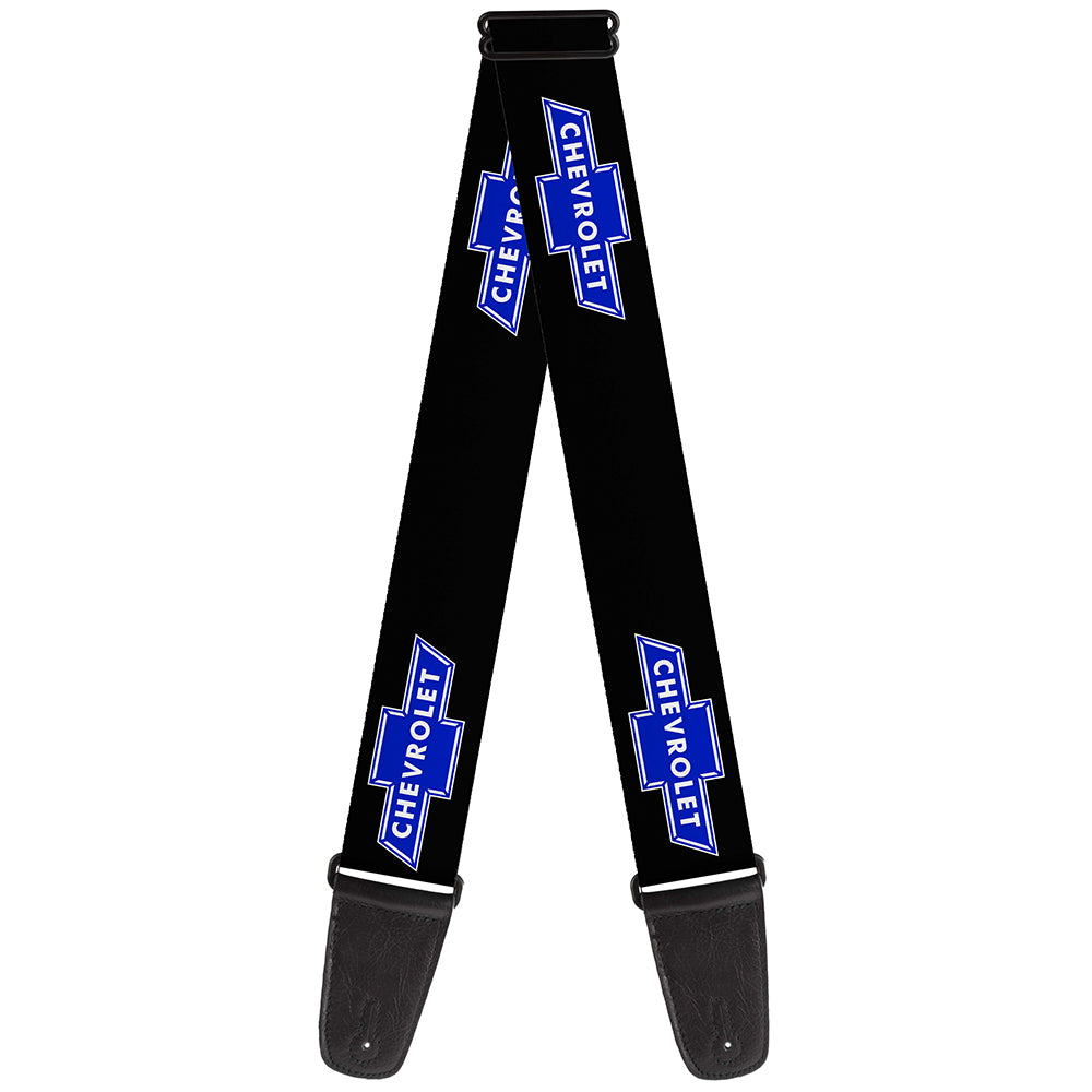 Chevy Bowtie Logo Black & Blue Guitar Strap