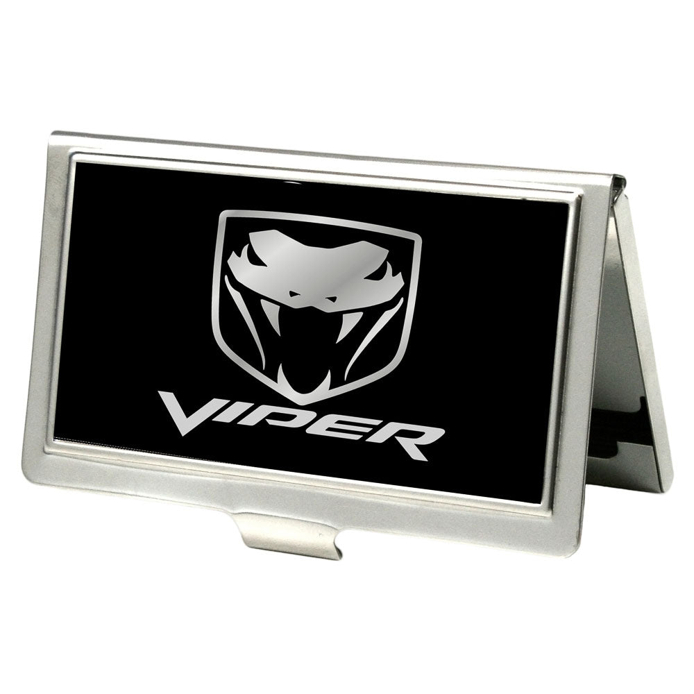 Dodge Viper Logo FCG Black & Silver Business Card Holder - SMALL