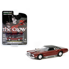 T-Bird’s 1973 Ford Thunderbird with Supercharger Dark Red Metallic with Black Top "The Crow" (1994) Movie "Hollywood Series" Release 41 1/64 Diecast Model Car