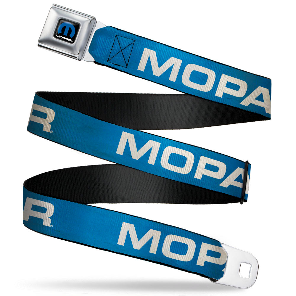 Mopar Logo Light Blue With Text Seatbelt Belt