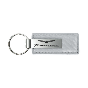 Thunderbird Carbon Fiber Leather Key Fob in White