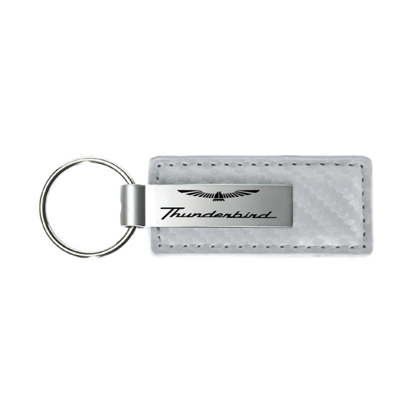 thunderbird-carbon-fiber-leather-key-fob-white-40228-classic-auto-store-online