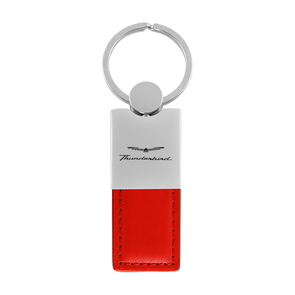Thunderbird Duo Leather / Chrome Key Fob in Red