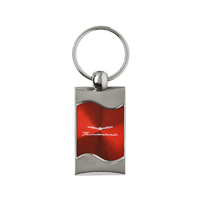 Thunderbird Rectangular Wave Key Fob in Red